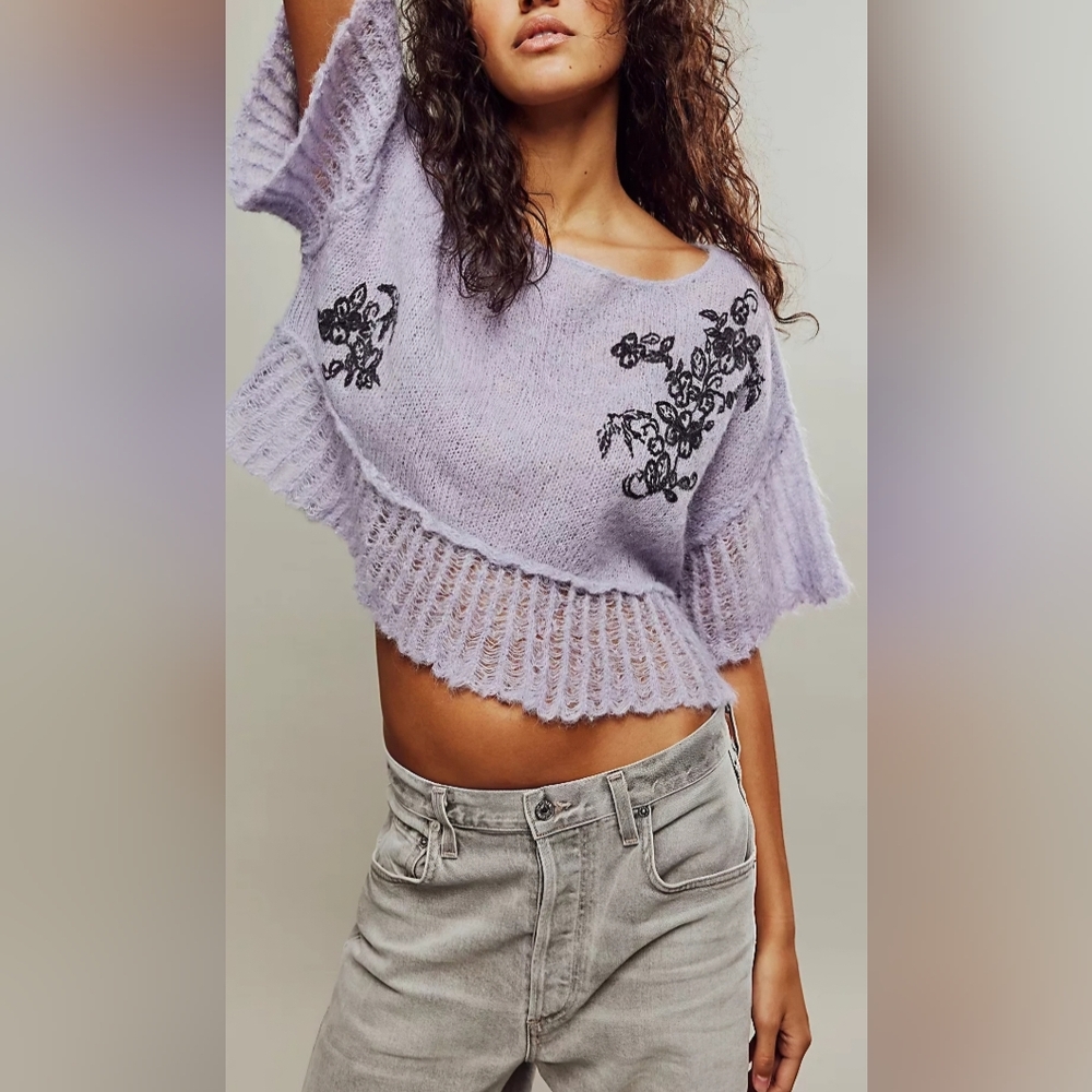 NWOT Free People Robin Sheer Sweater Tee Medium